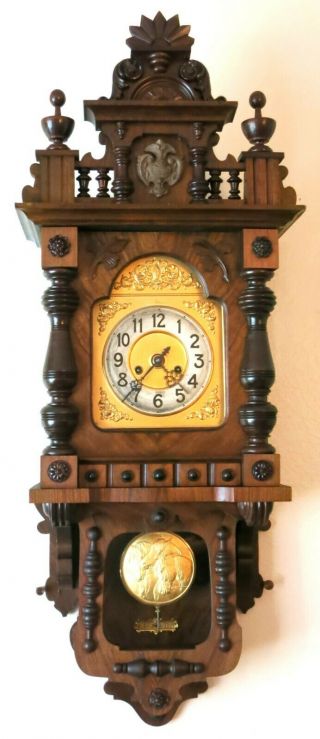 Antique Gustav Becker German Wall Clock X Large Vienna Regulator 1890