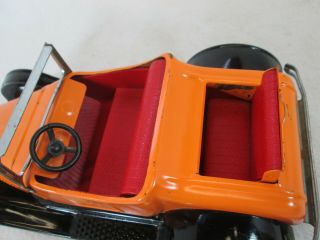 Vintage 1960 ' s Nylint orange Ford Model T jalopy roadster hot rod w/rumble seat 3