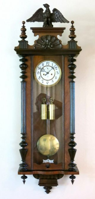 Antique Gustav Becker Two Weight German Wall Clock Vienna Regulator 1902