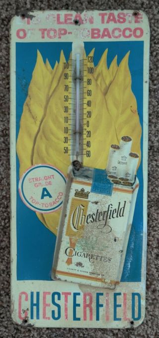 Vintage Chesterfield Cigarettes Advertising Thermometer Embossed Pawn Stars