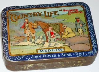 John Player & Son Country Life 1920s Tobacco Cigarettes Tin Vintage Retro