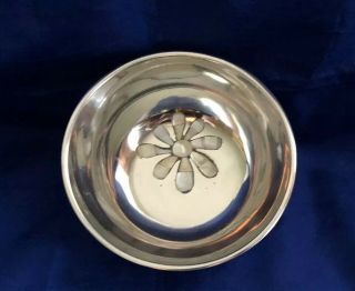 Towle Silversmiths Silver Mother Of Pearl Inlaid Flower Dip Dish Bowl India Vtg