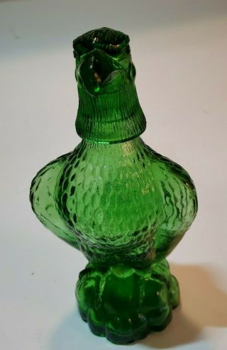 Vintage Emerald Green Glass Eagle Bottle - Wide Wings Decanter