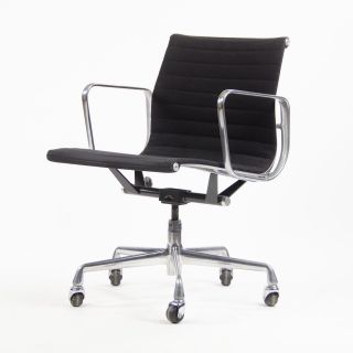Eames Herman Miller Aluminum Group Executive Desk Chairs Black Fabric 7 Avail