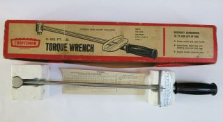 Vtg Craftsman Torque Wrench 1/2 " Drive 0 - 100 Ft - Lb,  944481 W/ Box,  Usa