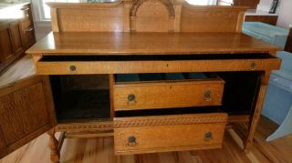 Antique Oak Sideboard Buffet 2