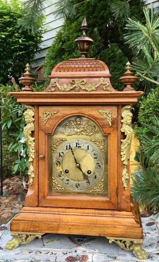Antique Junghans Bracket/cabinet/mantel Clock With 1/4 Hour Strike