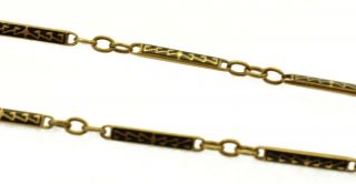 Antique Late 1800 ' s 14k Yellow Gold Enameled Hand Made Chain Necklace 3