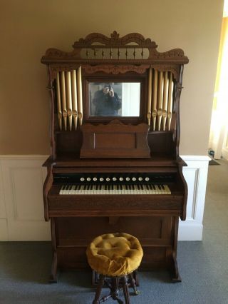 Antique Victorian Parlor Pump Reed Organ.  Circa 1907 Made By Shipman Organ Co