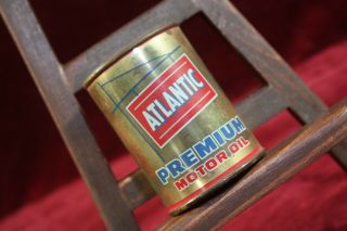 Vintage Atlantic Gas Station Premium Motor Oil Can Coin Bank 1950 