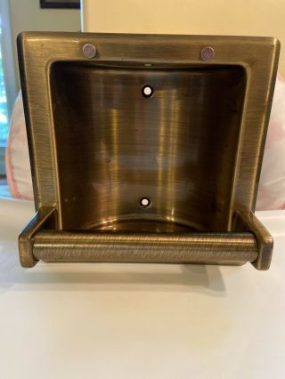 Recessed Soap Holder & Utility Bar Antique Brass