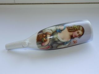 Antique German Porcelain Smoking Pipe Bowl Hand Painted Pretty Young Lady