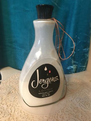 Vintage Glass Jergens Hand Lotion Bottle/ /near Mint/7 1/2” T X 4”w