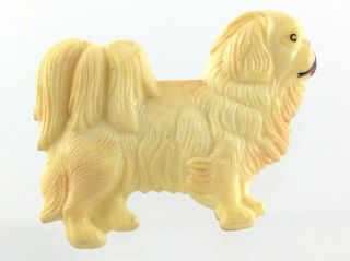 Vintage Dog Pinback Pekingese Japanese Chin Celluloid Plastic R147