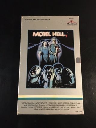Motel Hell Vhs 1986 Rare Horror Classic Cult Slasher Vintage Mgm Bookbox