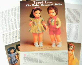 13p History Article,  Color Id Pics - Vtg 1950s Terri Lee Family Dolls
