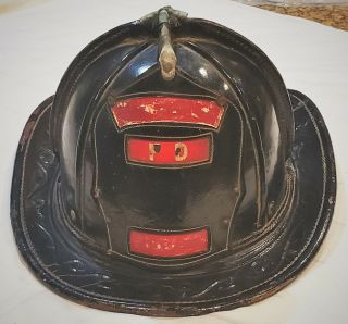 Antique Cairns Leather Fire Helmet 5a Yorker Size 7 - 1/2 Clifton Nj