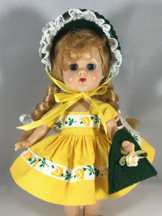 Medford Mass Ginny Yellow Dress W - Rose Ribbon,  Bloomers Bonnet Purse (no Doll)