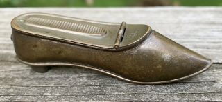 Vintage Antique Shoe Match Safe Holder Striker