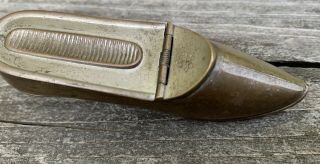 Vintage Antique Shoe Match Safe Holder Striker 2