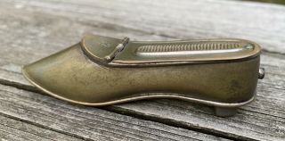Vintage Antique Shoe Match Safe Holder Striker 3