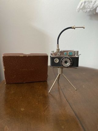Vintage Photo Lite Camera Lighter - Tripod And Box Needs Flint And Gas