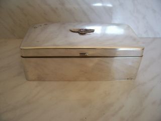 Vtg,  Car/automotive.  Bentley Cars - Elkington,  Silver Plated Cigarette Box.