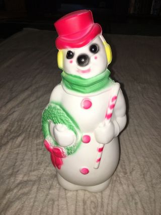 Vintage 1968 Empire Plastic Corp 13” Blow Mold Snowman Christmas Decoration