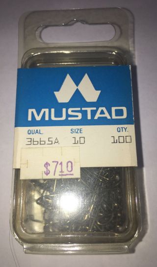 Vintage Mustad Limerick Fishing Hooks For Fly Tying Size 10 Qual 3665a
