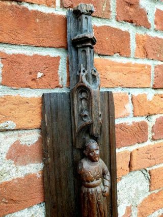 Late 15th Century / Early 16th Century Gothic Antique Carved Oak Panel 3