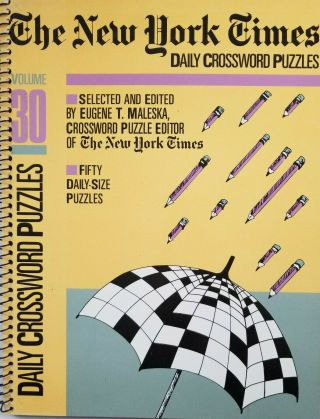 York Times Daily Crossword Puzzle Book Vtg 1992 Volume 30 Nos