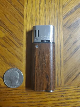 Serviced Vintage Colibri Butane Wood Pipe Lighter Rare Pipe Tool Inside