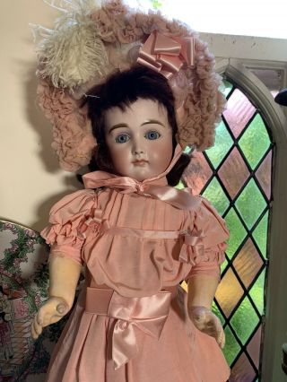 Kestner C1880 21” Antique German Bisque Doll Closed Mouth Kestner Body 3