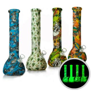 13.  5 " Silicone Bong Glow In The Dark| Water Bubbler Pipe Bong Glass Bowl