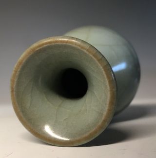 Chinese Blue - Green Celadon Ru - Ware Type Stoneware Crackle Glazed Bottle Vase 3