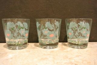 3 Vintage Mid Century Taylor Smith Forever Ever Yours On The Rocks Glasses