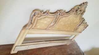 LOUIS XV FRENCH PROVINCIAL ORNATE CARVED WOOD QUEEN SIZE HEADBOARD 2