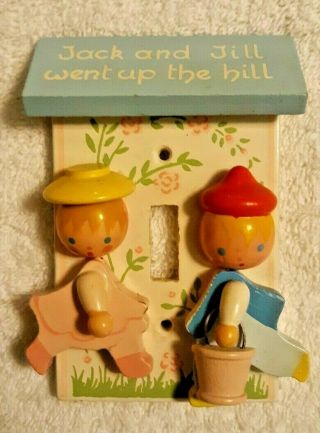 Vintage Irmi Jack And Jill Went Up The Hill Light Switch Cover Wood