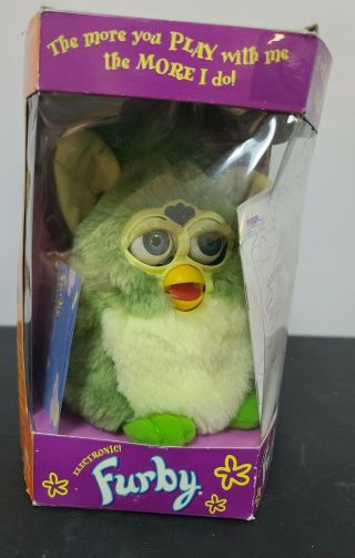 Vintage Green Furby 1999 Complete In Boxmodel 70 - 800