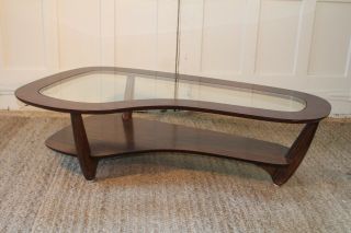 Mcm Bimorphic Kidney Shaped Rosewood Coffee Table Manner Of Wormley/pearsall