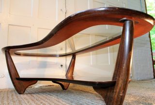 MCM Bimorphic Kidney Shaped Rosewood Coffee Table Manner of Wormley/Pearsall 3