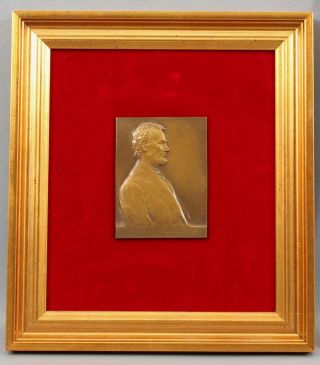 Small Antique VICTOR BRENNER Abraham Lincoln Bronze Sculpture Portrait Plaque NR 3