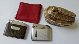 3 X Vintage Ronson Lighters - 2 X Ronson Adonis And 1 X Ronson Queen Anne
