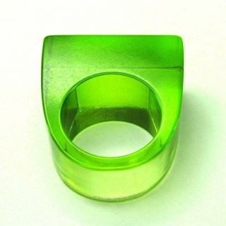 Vintage Italian Green Lucite Ring - Old Stock Size 5.  5 3