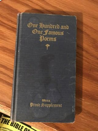One Hundred And One Famous Poems 1929 Hardcover 1st Edition Vintage Classics