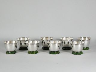 Wallace Art Deco Sterling Silver Cups With Bakelite Base 3708