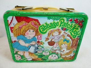 Vintage 1983 Cabbage Patch Kids metal lunch box & Thermos set 3