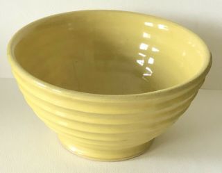 Vintage 1940s Large Bauer Art Ca Pottery Usa Ring Rings Ribs Mixing Bowl Yellow