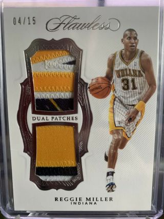 2019 - 20 Flawless Reggie Miller Dual Patches Silver Sick Patches