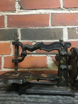 Very Rare Antique Cast Iron 19th Century Hand Crank Sewing Machine Pat 1854 2